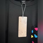 NWT Emery Rose Women's Black Tee Dress with Heart Print Patched Pocket Size Lrg Size L Photo 1