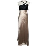Adrianna Papell Vintage NWT  Champagne Black Asymmetrical Neckline Gown Dress Photo 2