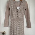 ZARA blogger fave cableknit marble brown cream button soft jumpsuit Photo 0