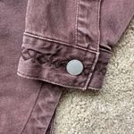 Dear John  Purple/Maroon Denim Button-Up Jacket with Embroidered Aztec Details Photo 3