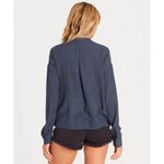 Billabong Finding Happiness Shirt Blouse Striped Lace Up Top Size Small Photo 1