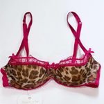 NEW Mimi Holliday 32B Silk Chiffon Padded Bra Leopard Fuschia Lingerie Demaris Size undefined Photo 1