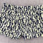 Crown & Ivy  Seahorse Scalloped‎ Womens Shorts navy and lime green pockets Size 4 Photo 4