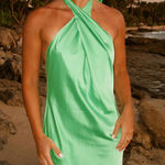 Show Me Your Mumu  Dress Mini Halter Jasmine Tie Green Photo 0