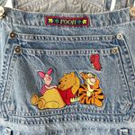Vintage Winnie The Pooh Embroidered Denim Jean Overalls size medium Blue Photo 3