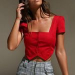 I am gia I.AM.GIA Cotton Crop T-Shirt M - Red Photo 5