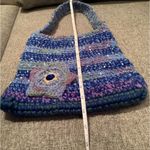 Crocheted Purse Multi Blue with White Specs Color Bag Photo 2