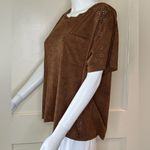 Denim & Supply Ralph Lauren Ralph Lauren Denim & Supply, Faux Suede Short-sleeve Laser cut top. Medium Photo 1