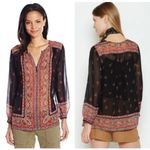 Joie  100% Silk Haya‎ Tunic Top Paisley V-Neck Long Sleeves Medium MSRP $288 Photo 1