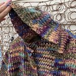 Vintage handmade oversize knit cardigan sweater cozy Purple Size L Photo 6