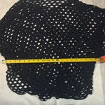 Ladies Navy Oversized Lagenlook V Neck Knit Diamond Crochet Top No Size Poncho Blue Photo 6