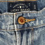 Lucky Brand  Roll Up Denim Shorts Distressed High Rise Blue Boho Size 12 / 31 Photo 11