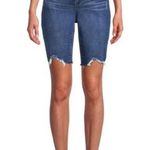 Time & Tru Women's Size 6 Dark Washed High Rise Shark Bite Hem Bermuda Shorts Photo 0