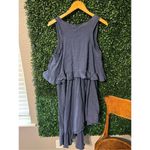 Anthropologie  Daily Practice Blue Patricia Asymmetrical Ruffle Midi Dress Medium Photo 3