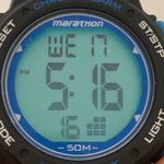 Marathon chrono alarm ladies digital 38mm watch blue black tone 50M WR Photo 5