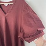 Chico's  Top Womens Balloon Puff Sleeve Tee Red Shirt Cotton Blend Basic XXL Photo 4