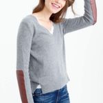 J.Crew Wool Blend Leather Arm Patch Sweater. Size XS. Photo 0