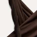 ZARA  mini mesh cut out sheer Elegant Brown Evening party wedding Dress Photo 13