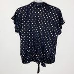French Laundry gold polka dot front tie blouse size S Photo 1