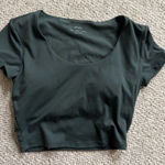 Oysho  Top Short Sleeve Crop Built-In Bra Dark Green Photo 0