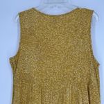 Old Navy  Pleated Mini Swing Sun Dress Mustard Yellow Floral Sleeveless Size S Photo 5