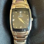 Bulova Women’s stainless steel watch silver & black with diamonds Photo 2