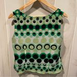 Studio I Cute martini olive flowy crinkle sleeveless lined blouse Y2K cocktails Photo 9