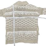 Lucky Brand boho Aztec southwestern earthy chunky knit fringe open cardigan S Photo 6