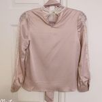 Japanese Swankiss Silky Satin Lace Victorian Cottagecore Pink Blouse Shirt Top Size XS Photo 7