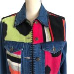 Susan Bristol Vintage 80s Fleece PATCHWORK Blue Denim JEAN JACKET Womens Size M Photo 3
