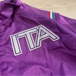 Kappa  Women’s Purple Metallic Cropped Moto Jacket Italy Flag Size L Photo 1
