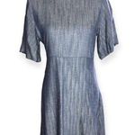 Magari Italy Denim Blue Rose Gold Polka Dots Knee Length Fit & Flare Dress Size M Photo 0