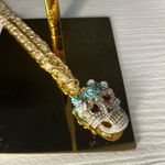 Betsey Johnson New Aurora Borealis Crystal Skull Day Of The Dead Necklace NWT Photo 4