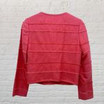 J.Crew Jacket Size 4 Coral Cropped Long Sleeve Fringe Trim Button NWT Photo 2