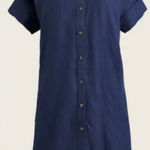 J.Crew NWT Relaxed-fit Short-sleeve Navy Baird McNutt Irish Linen Shirtdress S Photo 0