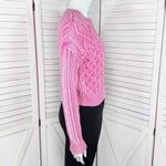 Aeropostale Cropped Cable Knit Sweater Distressed Pink XS Photo 2