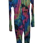 Allure brand colorful striped white black net design jumpsuit. Nwt Size M Photo 0