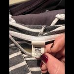 Gray and White Casual Striped Hooded Beach Cover Photo 5