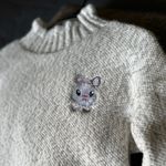 Plush Chenille Half Turtleneck Sweater Gray Size undefined Photo 2