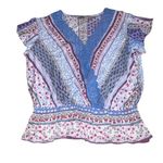 Gypsies & Moondust  Women's M Floral Lace V-Neck Boho Blouse Top Photo 0