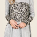 Phil Love  Leopard & Color Block Knit Tunic Dress size Small Photo 0