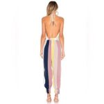 Indah x REVOLVE Paz Tropical Stripe backless halter jumpsuit side leg cutouts Photo 10
