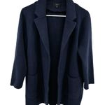 J.Crew Sophie Open Front Sweater Blazer Merino Wool Pocket Navy Blue Medium Photo 1