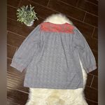 Layerz Clothing black & white houndstooth burnt orange embroidery peasant top Size 3X Photo 4