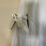 Free People White Blouse Bell Sleeve Size S So Obviously Yours Tie Back Ruched Photo 1