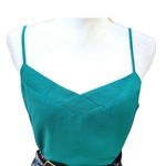J.Crew  v-neck cami top in green NWT 0 Photo 4
