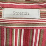 CJ Banks Vintage Jacket Coral Tan Ivory Striped Lightweight Button Front Blazer Size 1X Photo 5