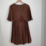 Mac Duggal  Dolman Sleeve Satin Cocktail Dress Drape Flowy Formal Size 8 New Photo 3