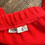 Vintage Castleberry Knit 2pc Skirt Suit Set Red Blue Trim Brass Buttons Size 8 Photo 5