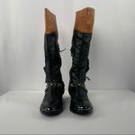 Sam Edelman Park Knee High Leather Boots in Black Saddle Size 6.5 Photo 4